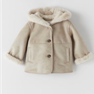 Zara double faced coat pearl gray
